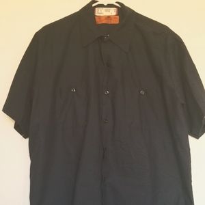 Vintage 90's RED KAP Shirt Navy Blue Workwear Short Sleeve Mens XL NWOT